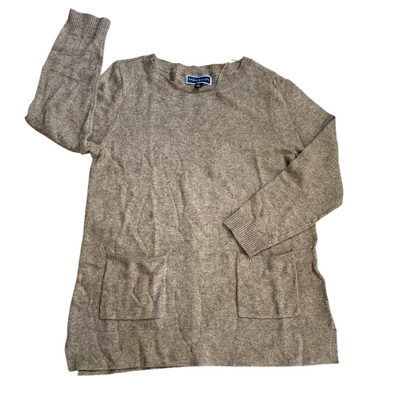 Karen Scott Heather Brown Sweater With Pockets Front Size L NWOT - Picture 1 of 8